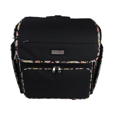Deluxe Collapsible Rolling Scrapbook Case, Black & Floral