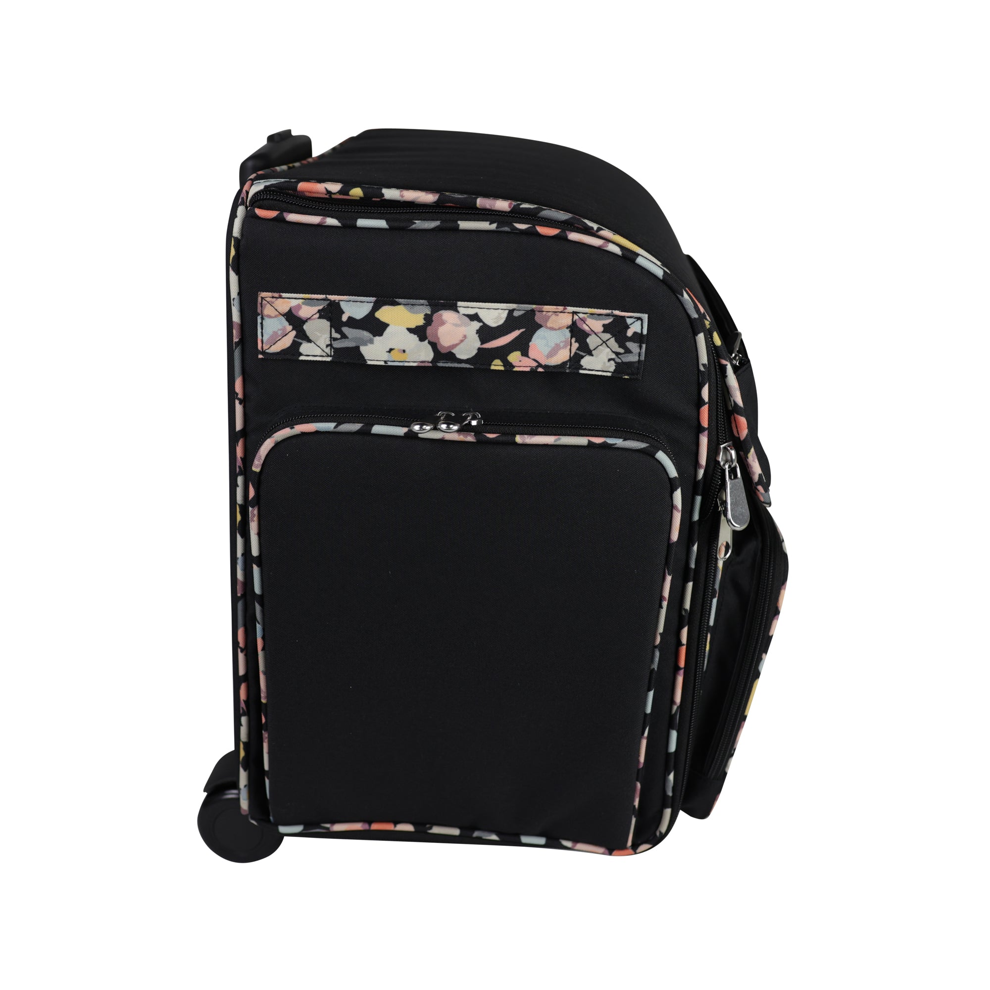 Deluxe Collapsible Rolling Scrapbook Case, Black & Floral - Everything Mary