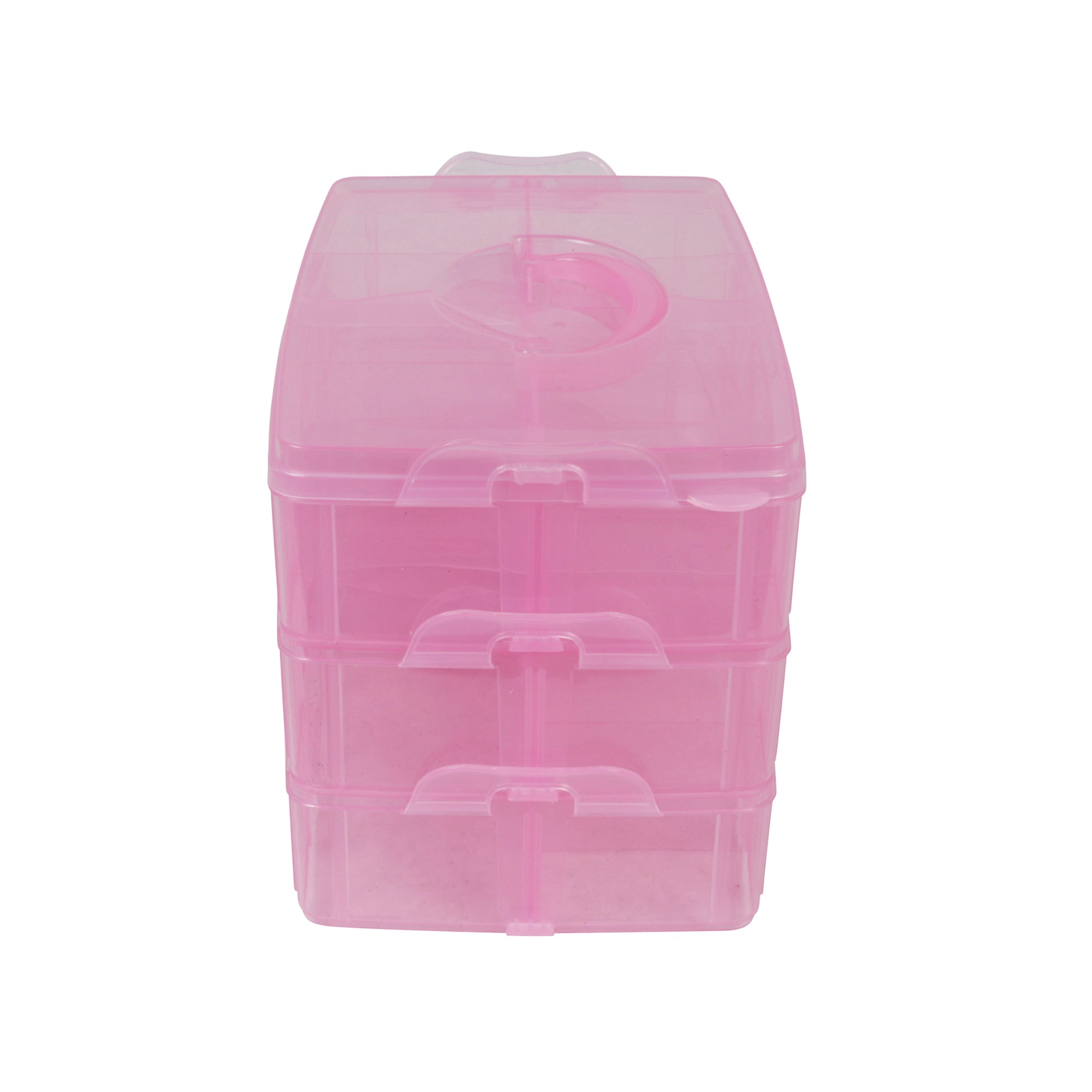 4 Compartment Detachable, Stackable, and Portion Controlled Food & Powder Storage  Containers by BariatricPal Color: Pink-Gray 