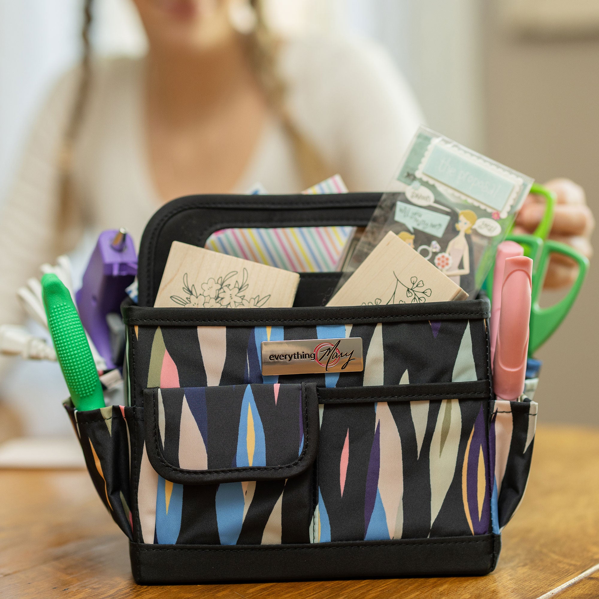 Small Space Storage Art Caddy from Aloe Juice Bottles 
