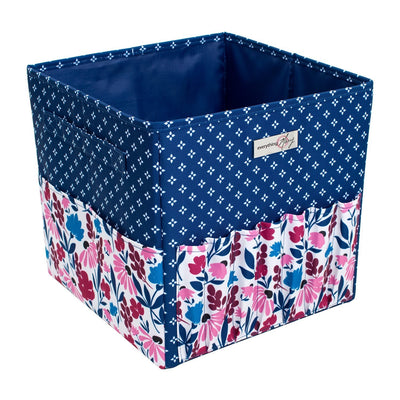 Square Yarn Project Caddy, Pink & Blue