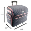 Deluxe Rolling Sewing Case, Pink & Grey