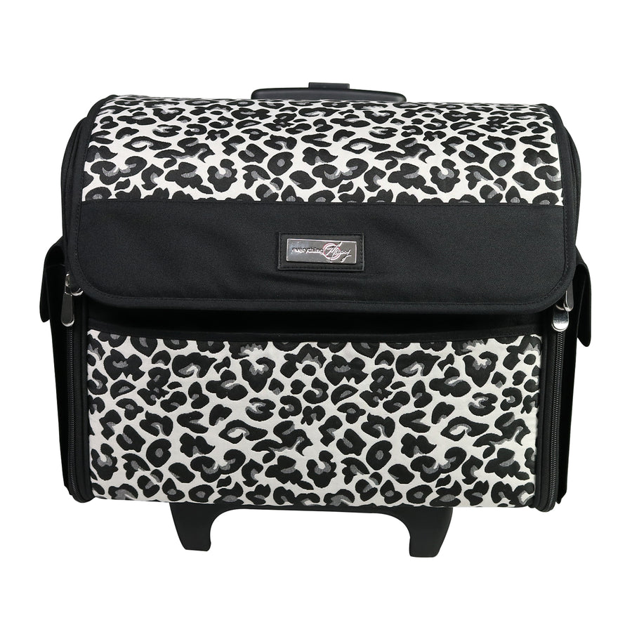 Collapsible Rolling Sewing Machine Case, Black Polka Dot - Everything Mary
