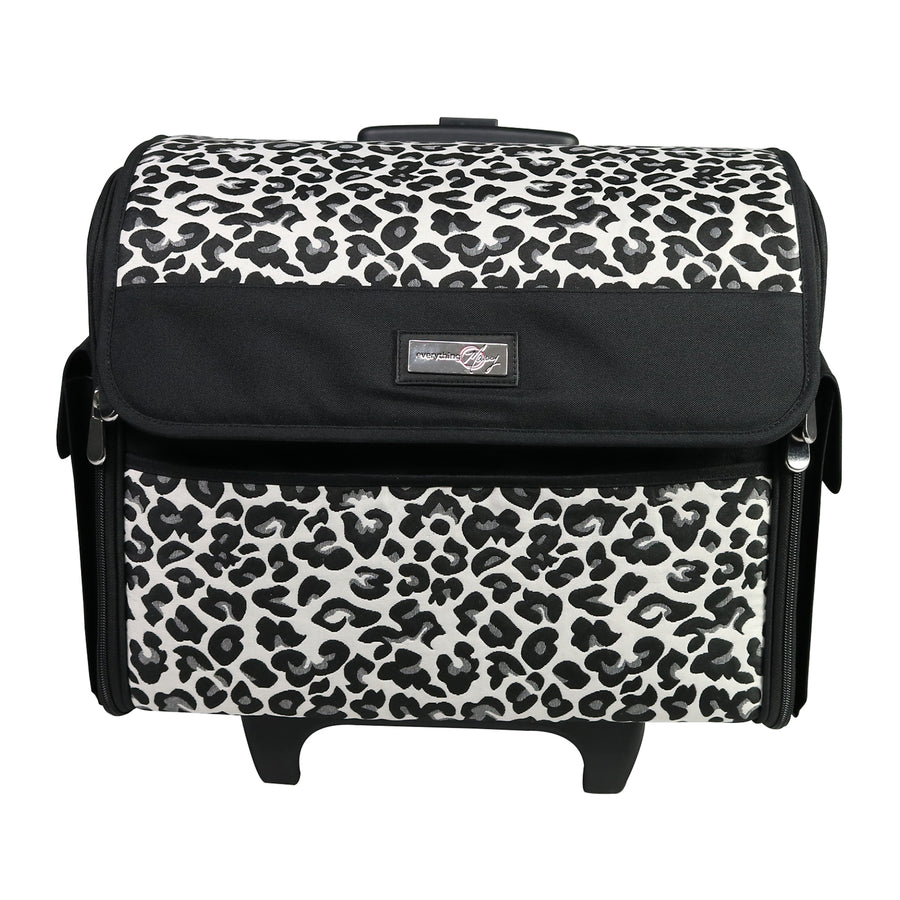 Collapsible Rolling Sewing Machine Case, Cheetah