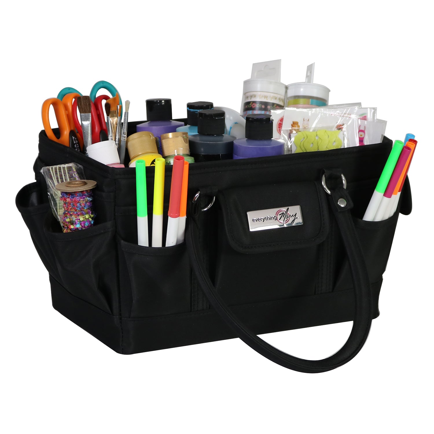 Everything Mary Deluxe Store & Tote Craft Organizer, Black