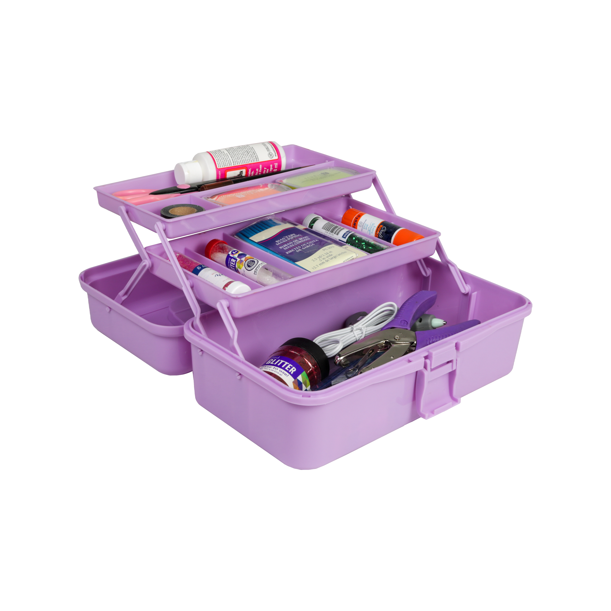 Everything Mary Four Tray Craft Storage Organizer, Purple