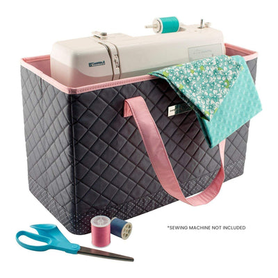 Sewing Machine Carry Tote, Pink & Grey