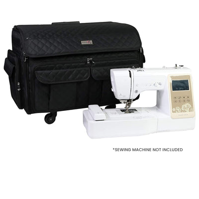 Everything Mary XL Black Quilted Deluxe Rolling Sewing Machine