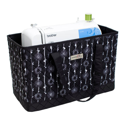 Sewing Machine Carry Tote, Black & White